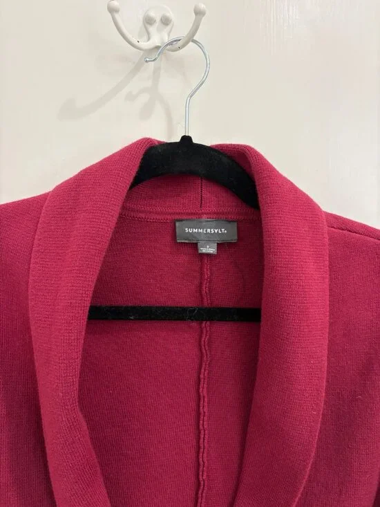 Summersalt Women's Dark Red Sweater Blazer in Organic Cotton Blend, Size S, EUC - Picture 4 of 6